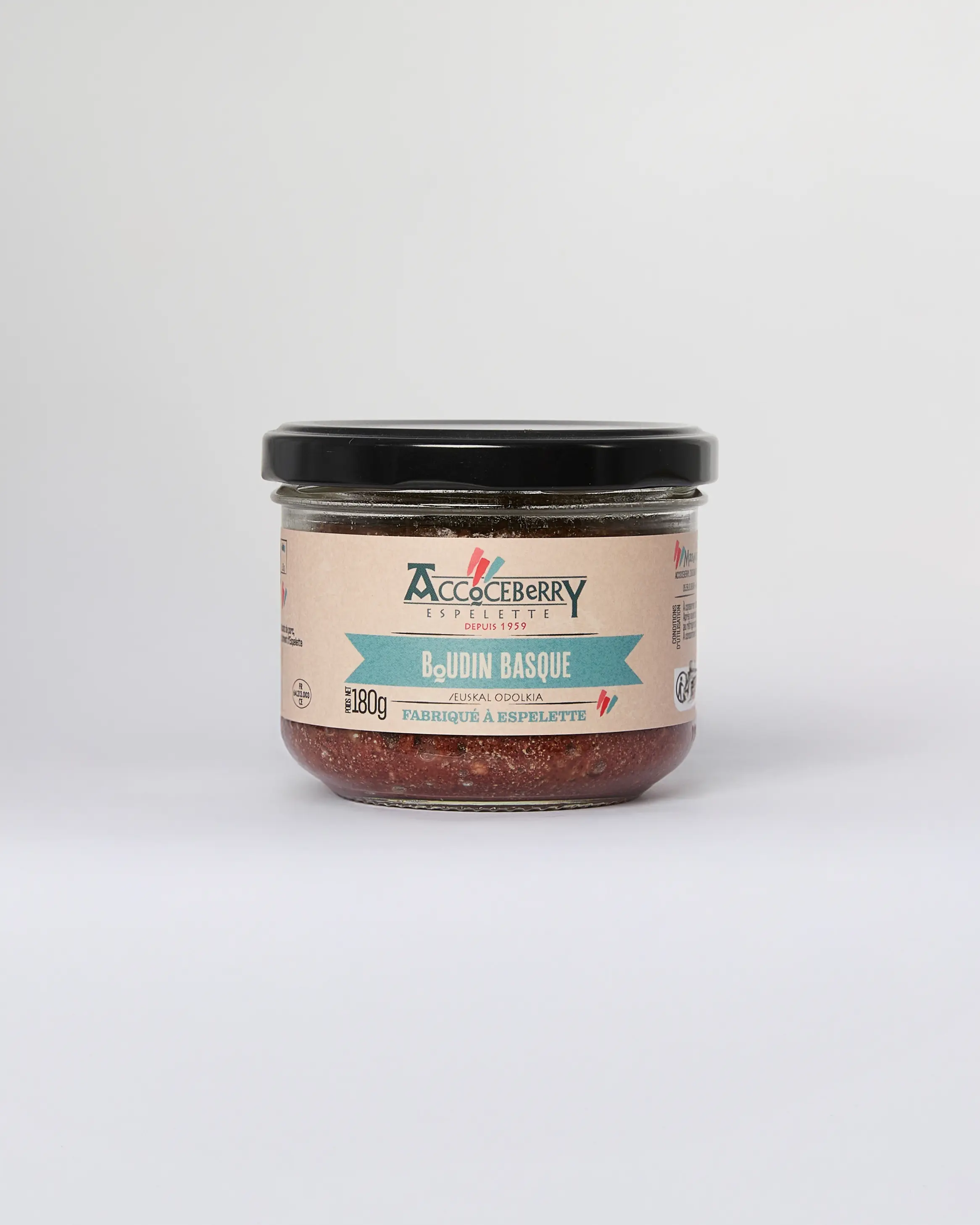 Photo du boudin basque Acoceberry, spécialité artisanale basque proposée par La Kantxa